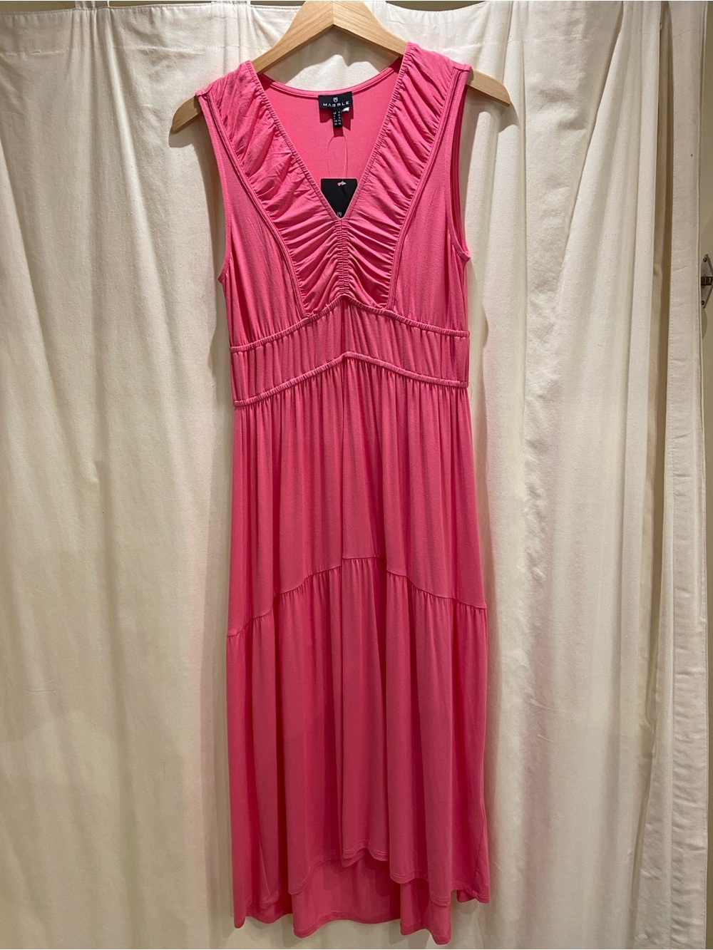 Bright hot pink V-neck sundress -XS and XL only